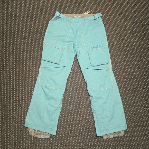 O'Neill Pants - O'Neill- Teal- Snow/Ski Pants- Cargo- Lots of Pockets- Size Large